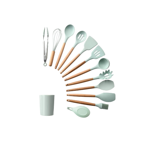 Foto 2 pulgar | Kit de 12pz Malubero Utensilios De Silicona Para Cocina  Verde