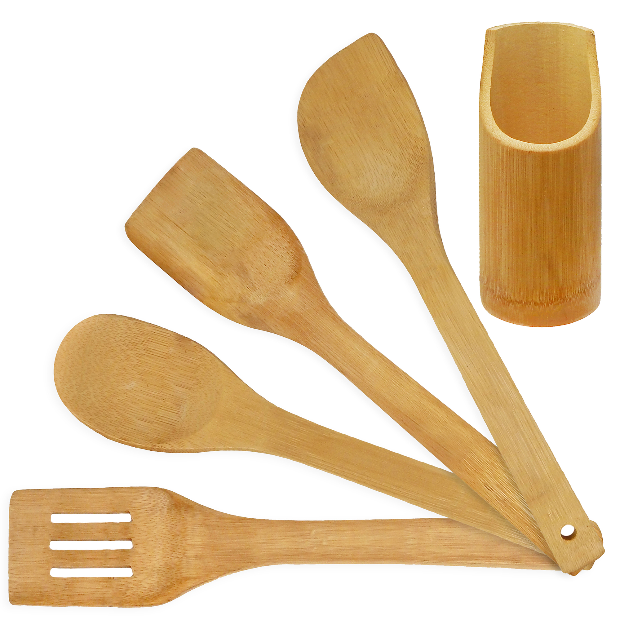 Foto 2 pulgar | Juego de Utensilios de Cocina Aquila de Bambu incluye Base