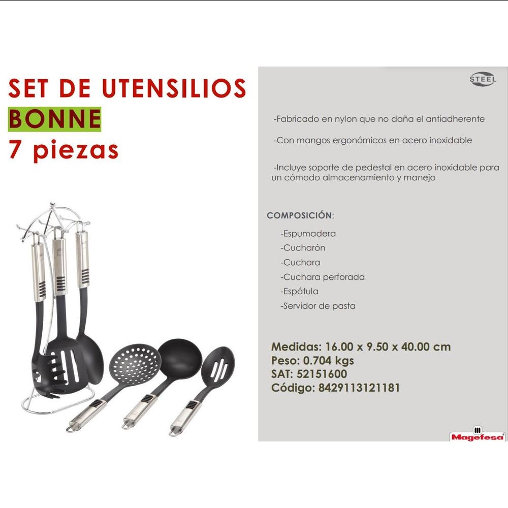 Foto 4 pulgar | Set de Utensilios para Cocina Magefesa Bonne 7 color Negro