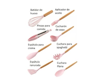 Foto 3 | Utensilios de Cocina Frutivegie Silicón Ll12 color Rosa