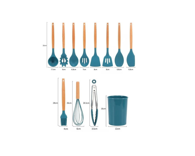 Foto 4 pulgar | Utensilios de Cocina Frutivegie Silicón Ll12 color Azul