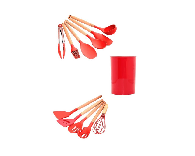 Utensilios de Cocina Frutivegie Silicón Ll12 color Rojo