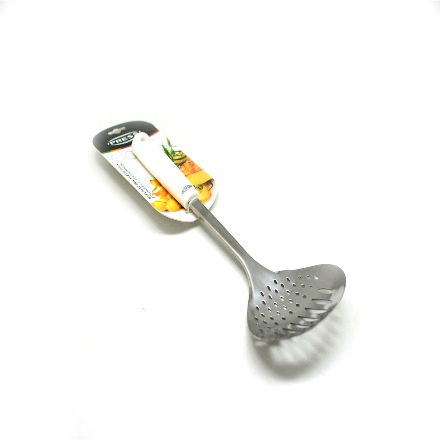Foto 4 pulgar | Cuchara Espumadera Press 76301 color Blanco de Acero Inoxidable Mango ABS