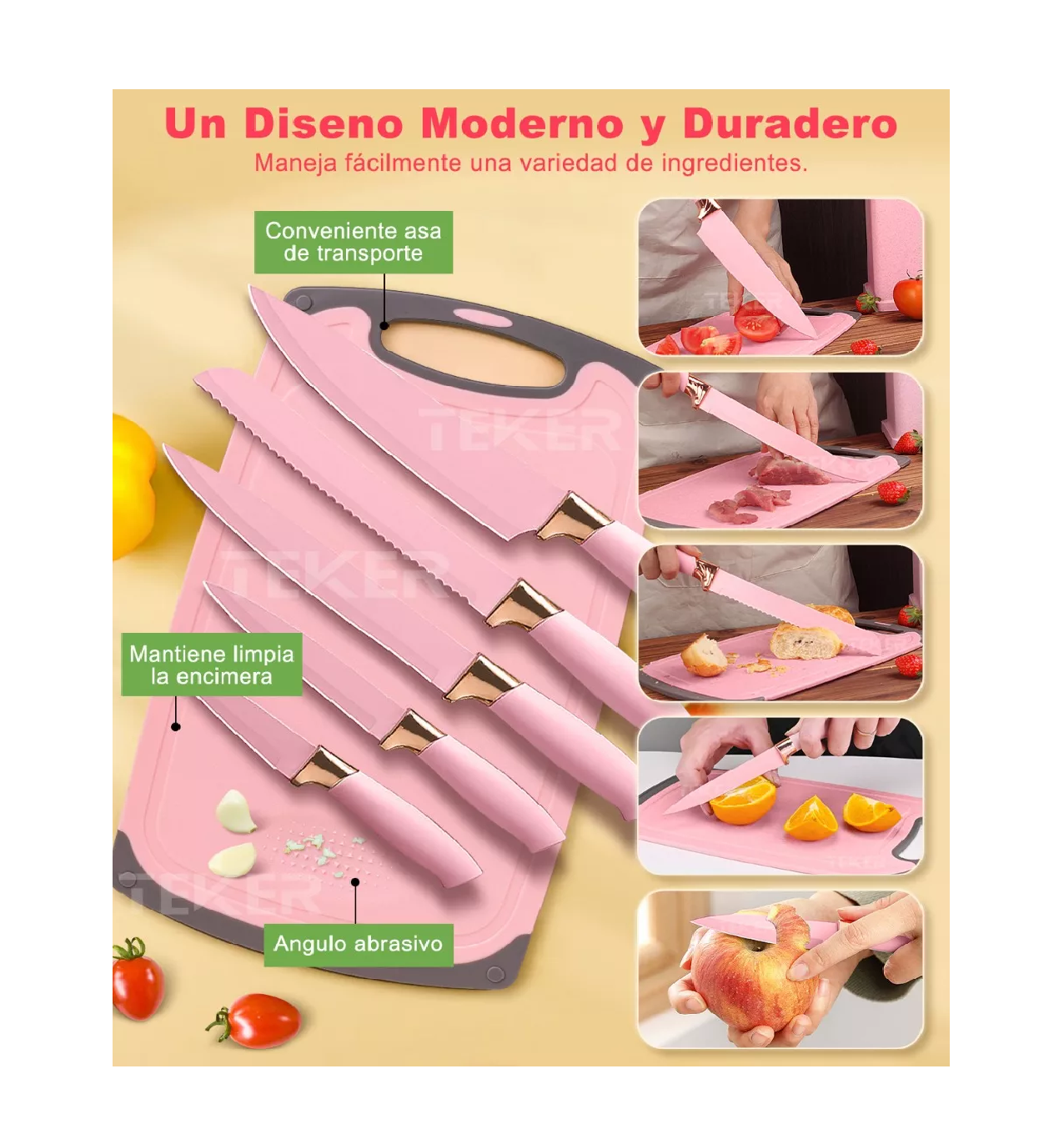 Foto 4 pulgar | Juego de Utensilios de Cocina Belug color Rosa 19 Piezas