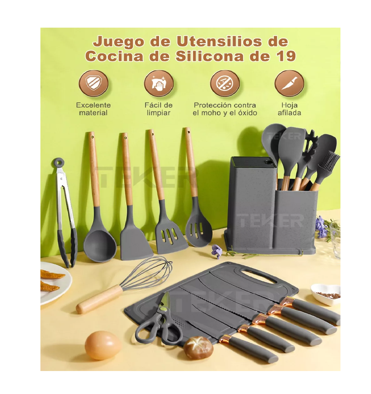 Foto 3 pulgar | Juego de Utensilios de Cocina Belug color Negro 19 Piezas