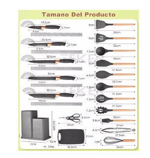 Foto 3 | Juego de Utensilios de Cocina Belug color Negro 19 Piezas