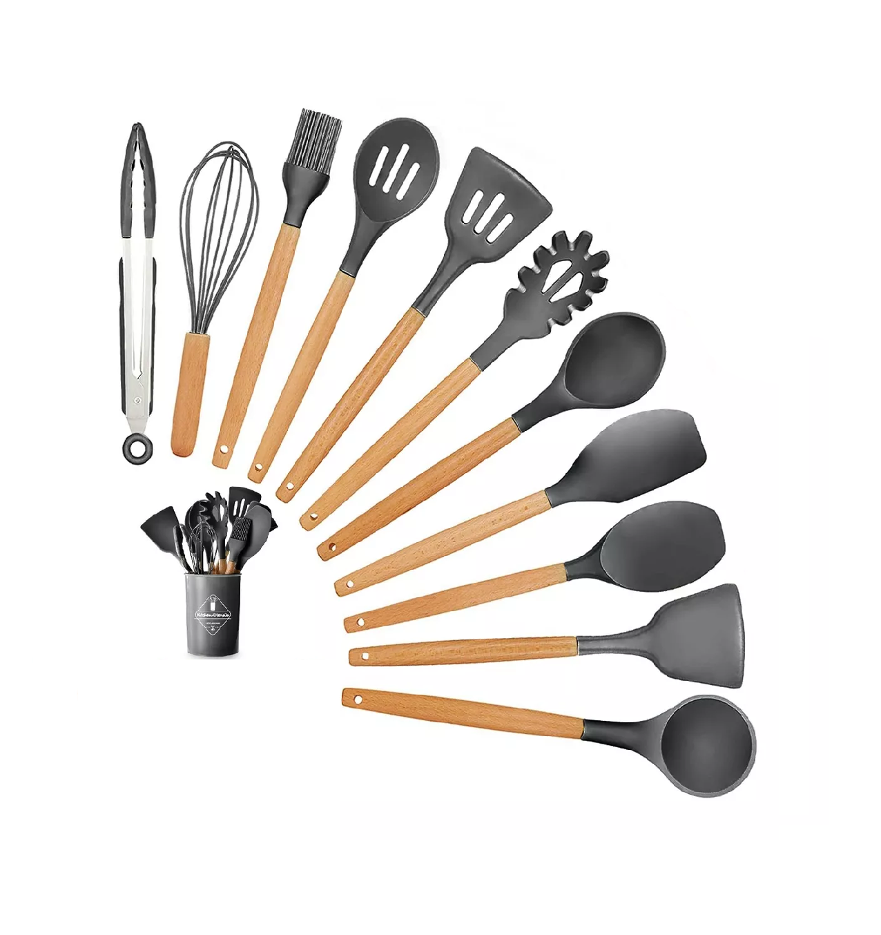 Foto 2 pulgar | Utensilios Silicona de Cocina Set 12 pzas BELUG Negro