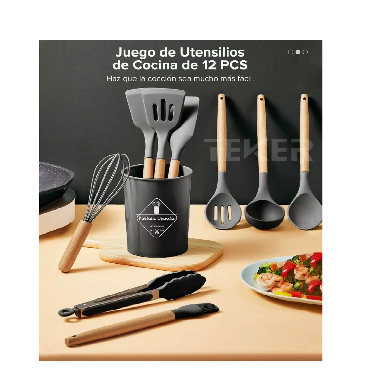 Foto 3 pulgar | Utensilios Silicona de Cocina Set 12 pzas BELUG Negro