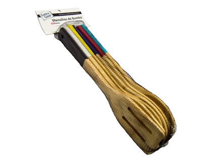 Foto 2 | Set De 6 Utensilios De Cocina De Madera, Con Mango De Silicón, 2 Palas, 1 Espátula Y 3 Cucharas, De Bambú