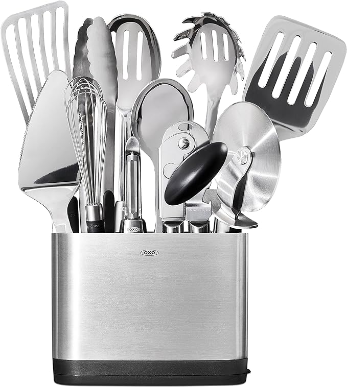 Juego De Utensilios De Pieza De Acero Oxo, 15 Pc, Acero Inoxidable