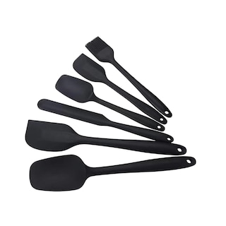 Foto 1 | Utensilios de Silicona Negros para Cocina Palas y Espátulas 6 pzas