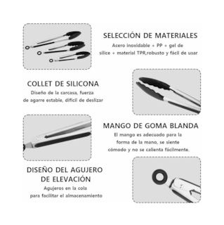 Foto 4 | Pinzas Belug de Acero Inoxidable 3 Piezas