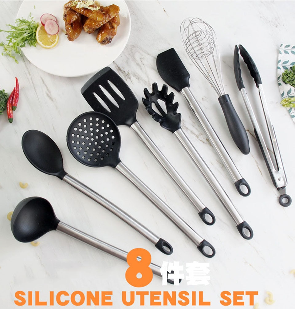 Foto 5 pulgar | Venta Internacional- Set de Utensilios de Cocina Httn de Silicona y Acero Inoxidable