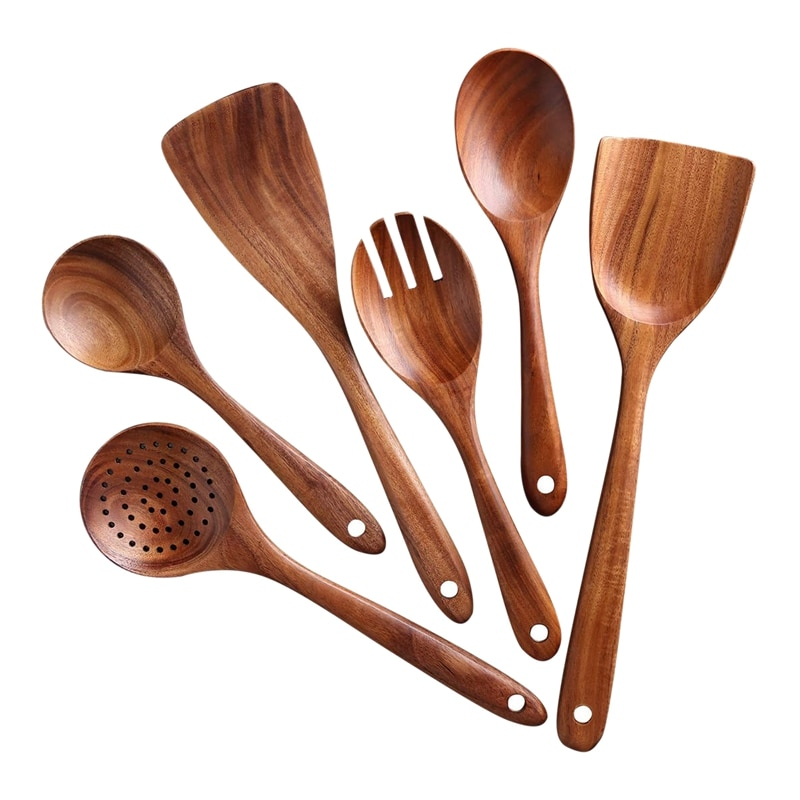 Foto 2 pulgar | Venta Internacional - Juego de Utensilios de Cocina Cucharas y Espátulas de Madera