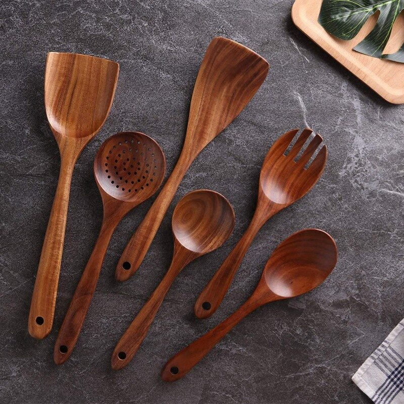 Foto 3 pulgar | Venta Internacional - Juego de Utensilios de Cocina Cucharas y Espátulas de Madera