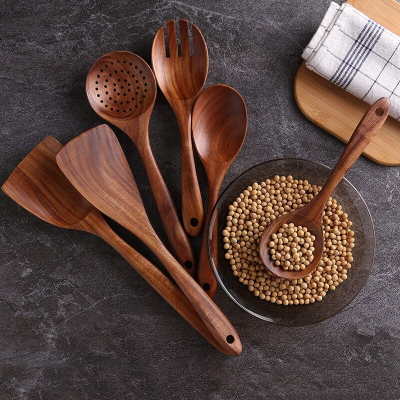 Foto 5 pulgar | Venta Internacional - Juego de Utensilios de Cocina Cucharas y Espátulas de Madera