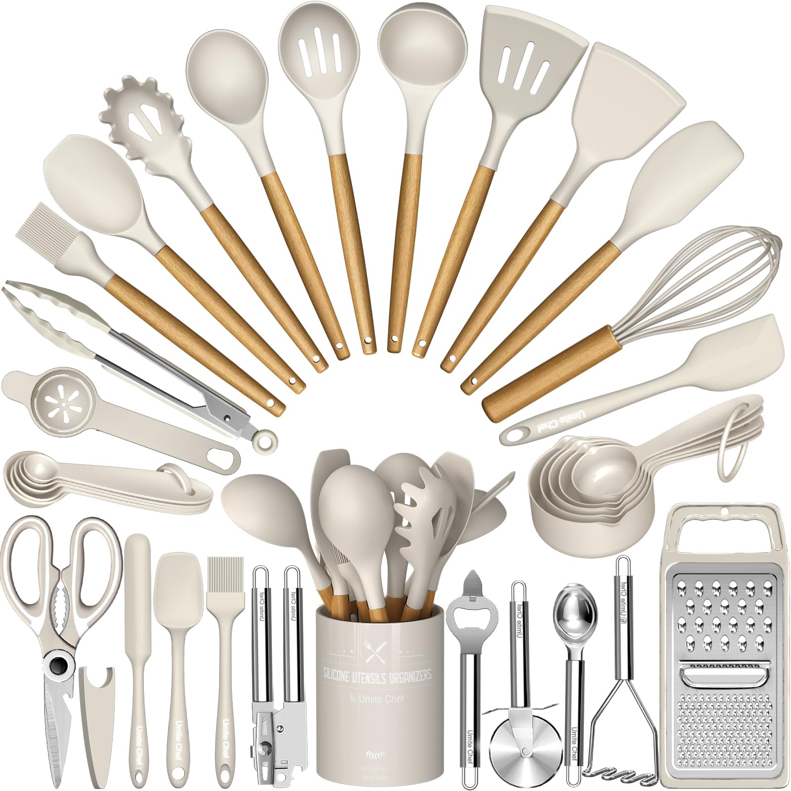 Juego De Utensilios De Cocina Umite Chef Silicone 34 Piezas Con Rallador - Venta Internacional. $1,252