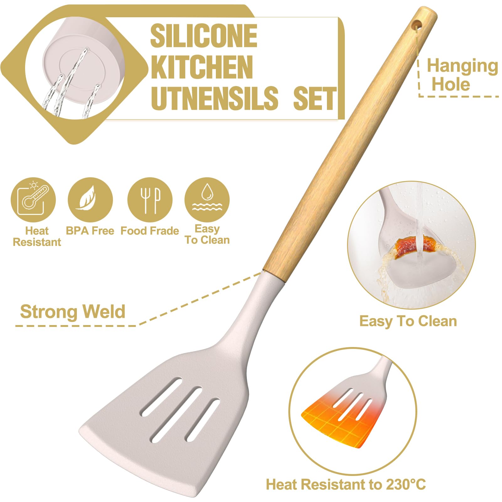 Foto 7 | Juego De Utensilios De Cocina Umite Chef Silicone 34 Piezas Con Rallador - Venta Internacional.