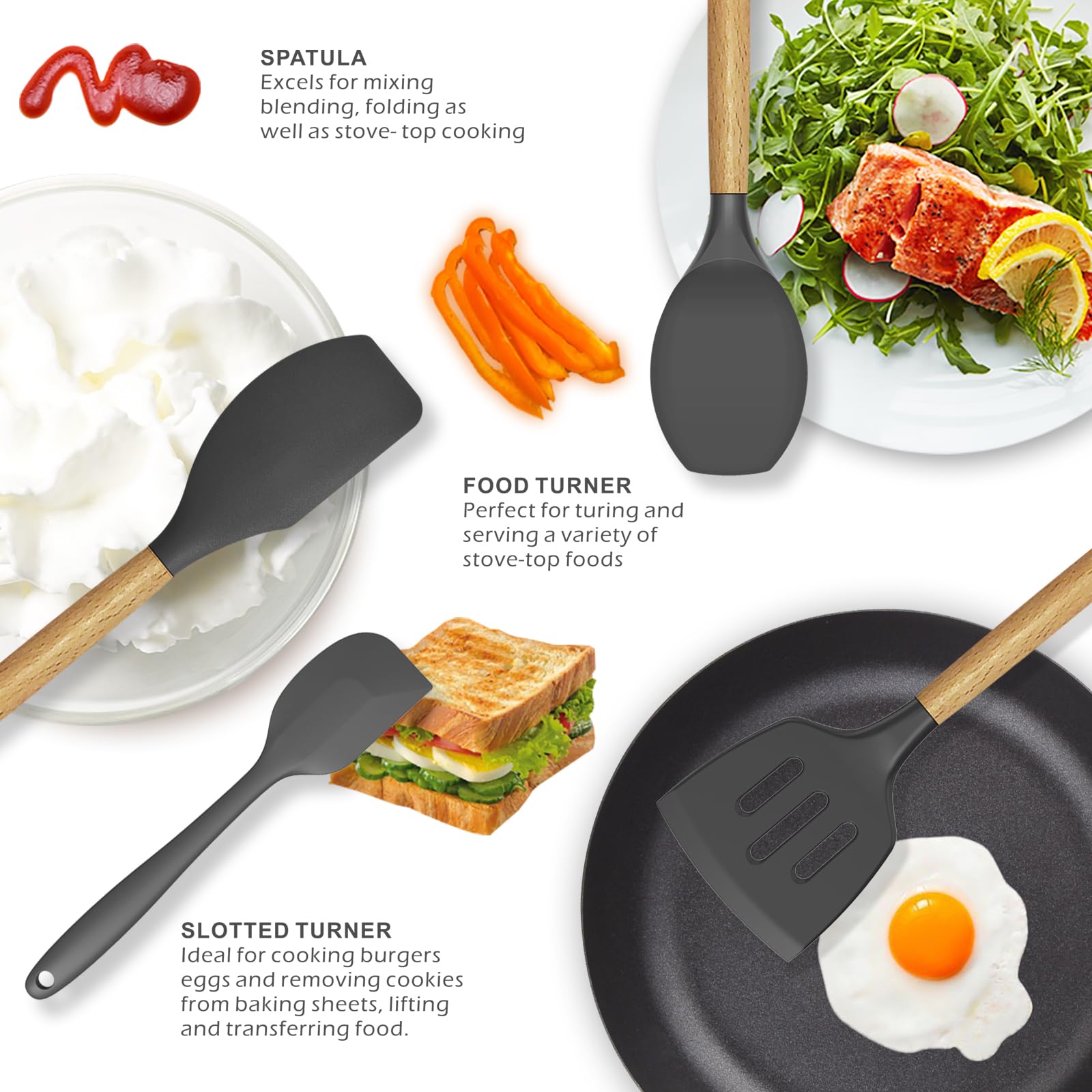Foto 4 pulgar | Juego De Utensilios De Cocina Oannao, 14 Piezas, Silicona Resistente Al Calor - Venta Internacional.