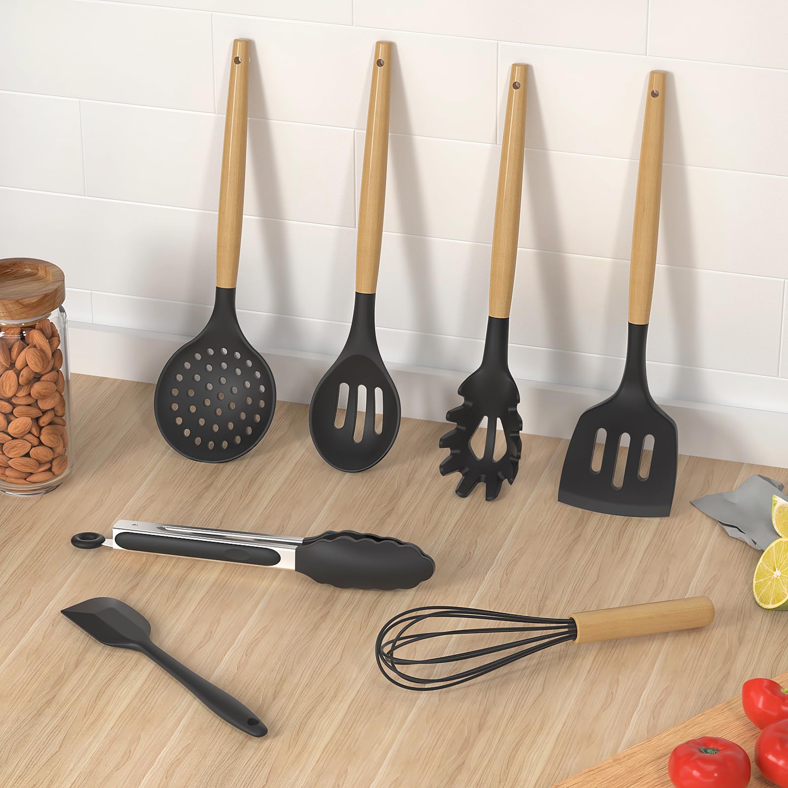 Foto 7 | Juego De Utensilios De Cocina Oannao, 14 Piezas, Silicona Resistente Al Calor - Venta Internacional.