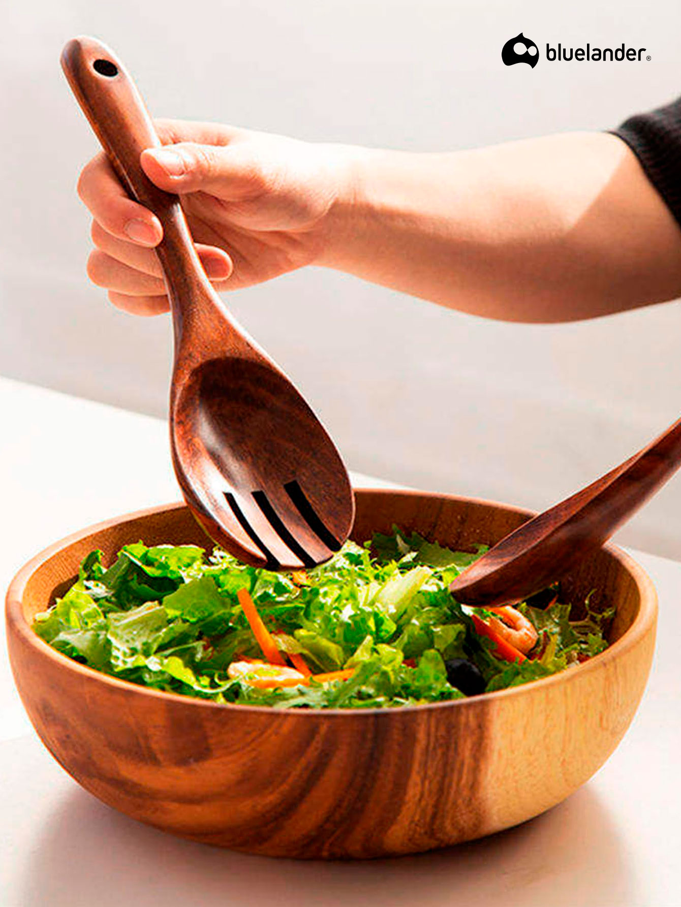 Foto 4 pulgar | Juego De 6 Cucharas Para Cocinar De Madera Bluelander