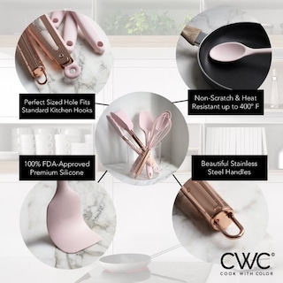 Foto 6 | Set De Utensilios De Cocina Cook Con Silicona De Color Rosa, 5 Piezas - Venta Internacional.