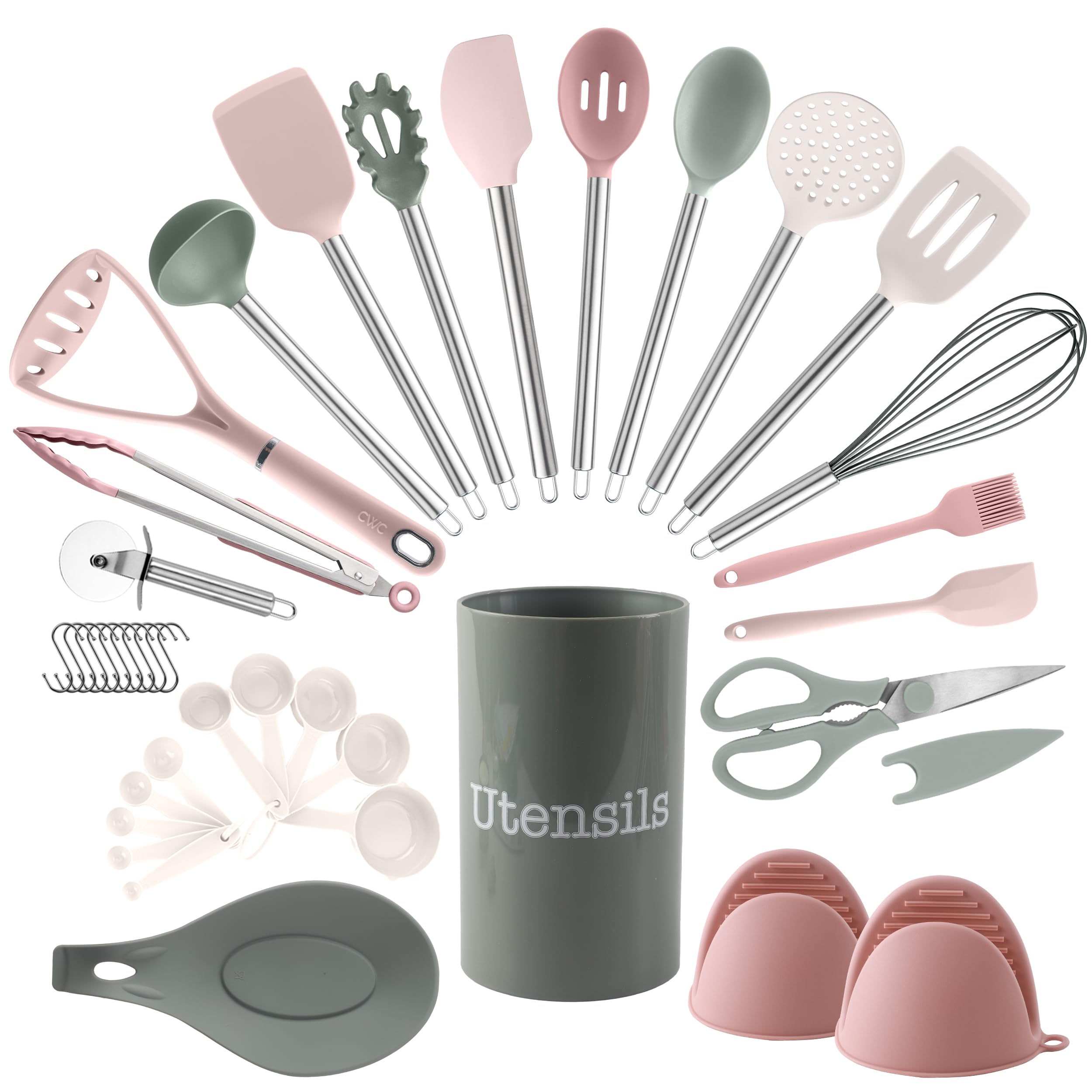 Juego De Utensilios De Cocina Cook With Color Silicone, 38 Piezas - Venta Internacional.