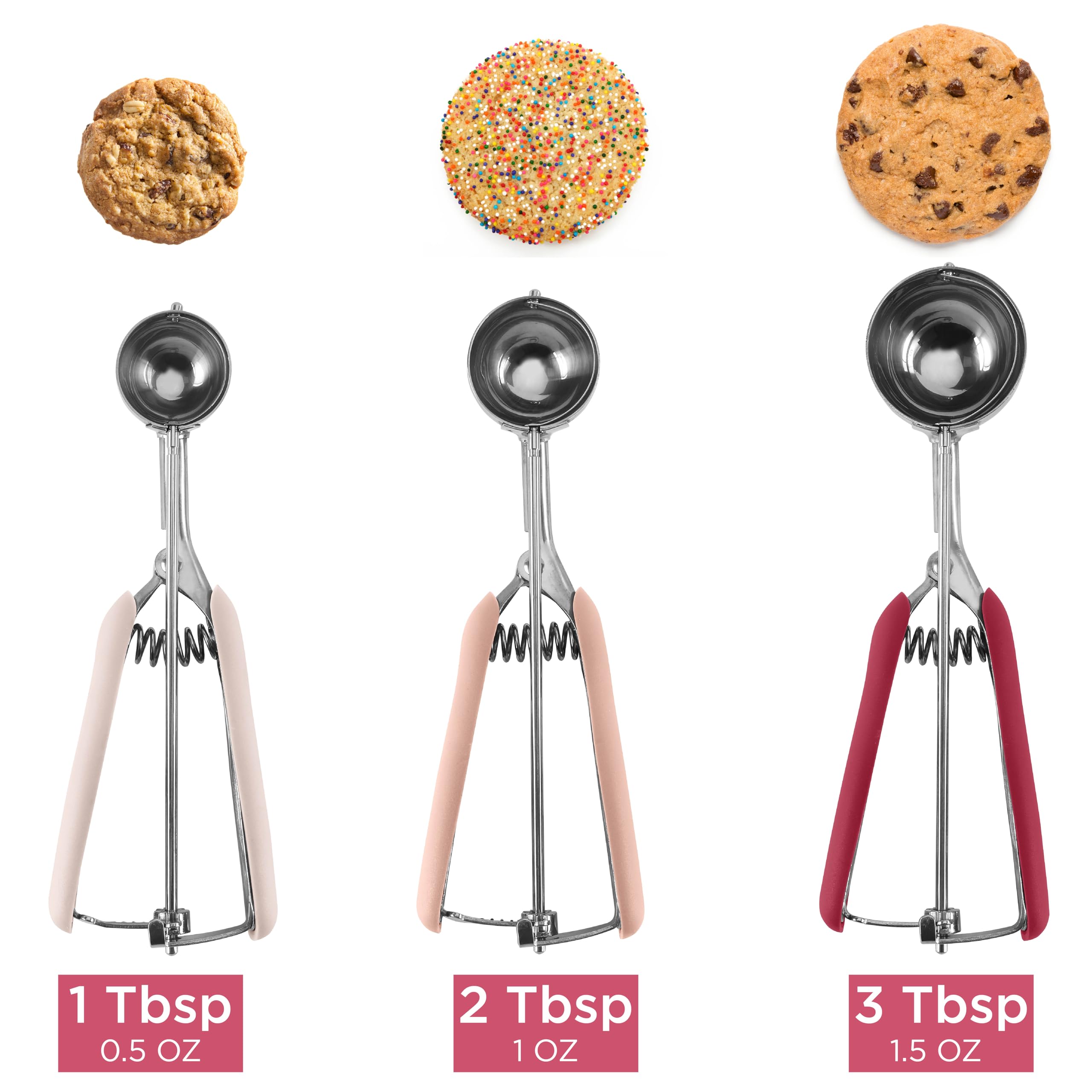 Foto 3 | Juego De Cucharas Para Galletas Social Chef De Acero Inoxidable, 3 Piezas - Venta Internacional.