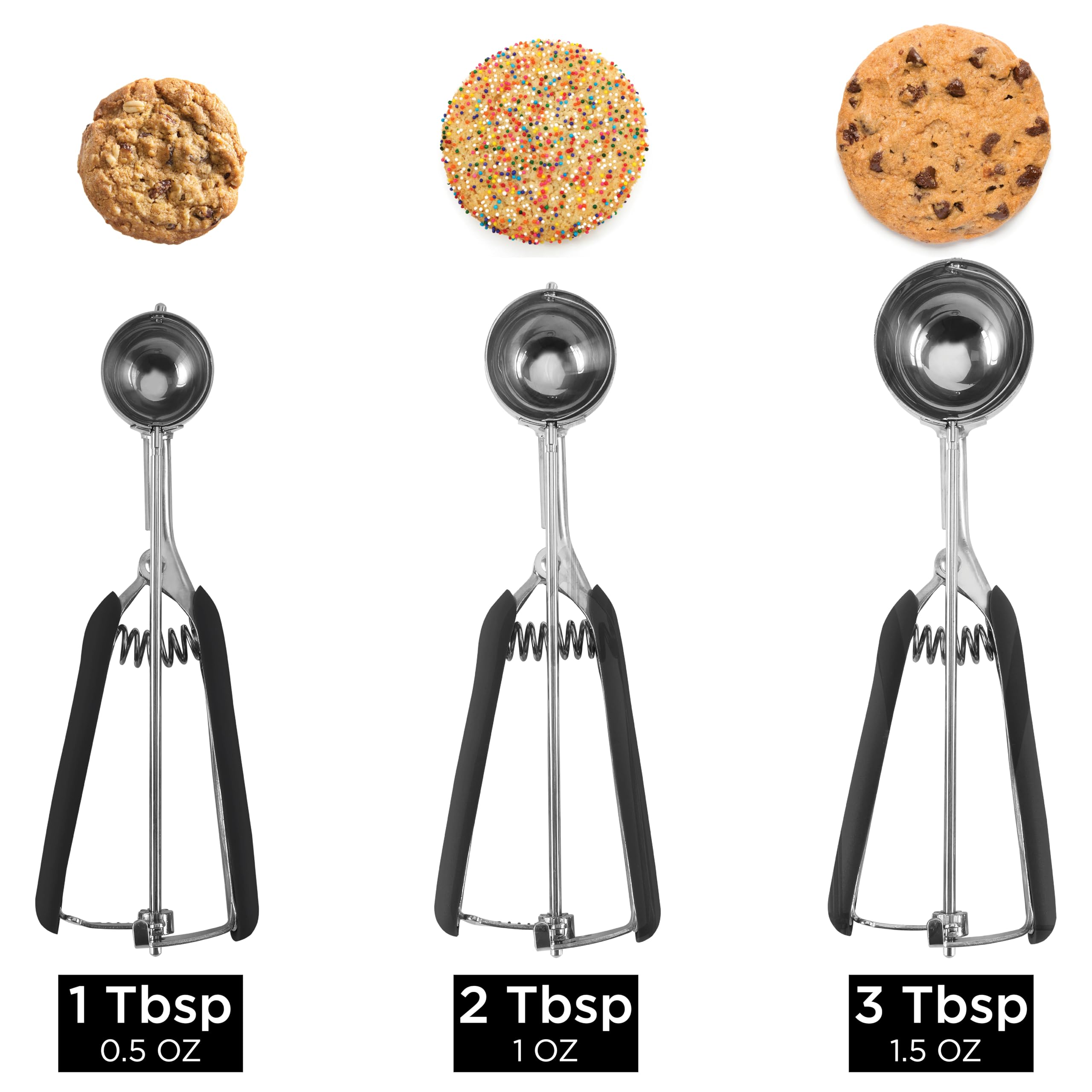 Foto 3 | Juego De Cucharas Para Galletas Social Chef De Acero Inoxidable, 3 Piezas - Venta Internacional.