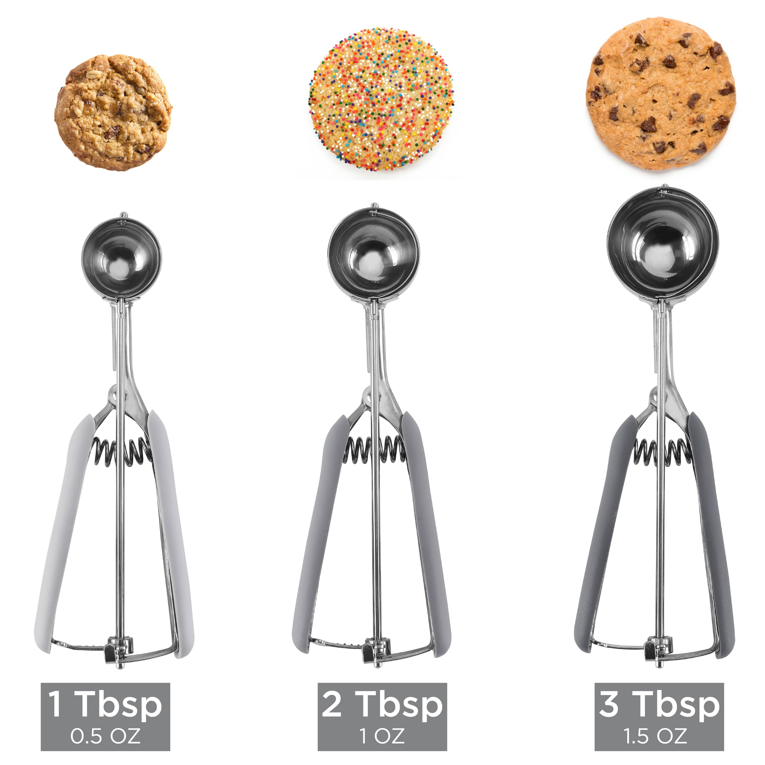 Foto 3 | Juego De Cucharas Para Galletas Social Chef De Acero Inoxidable, 3 Piezas - Venta Internacional.