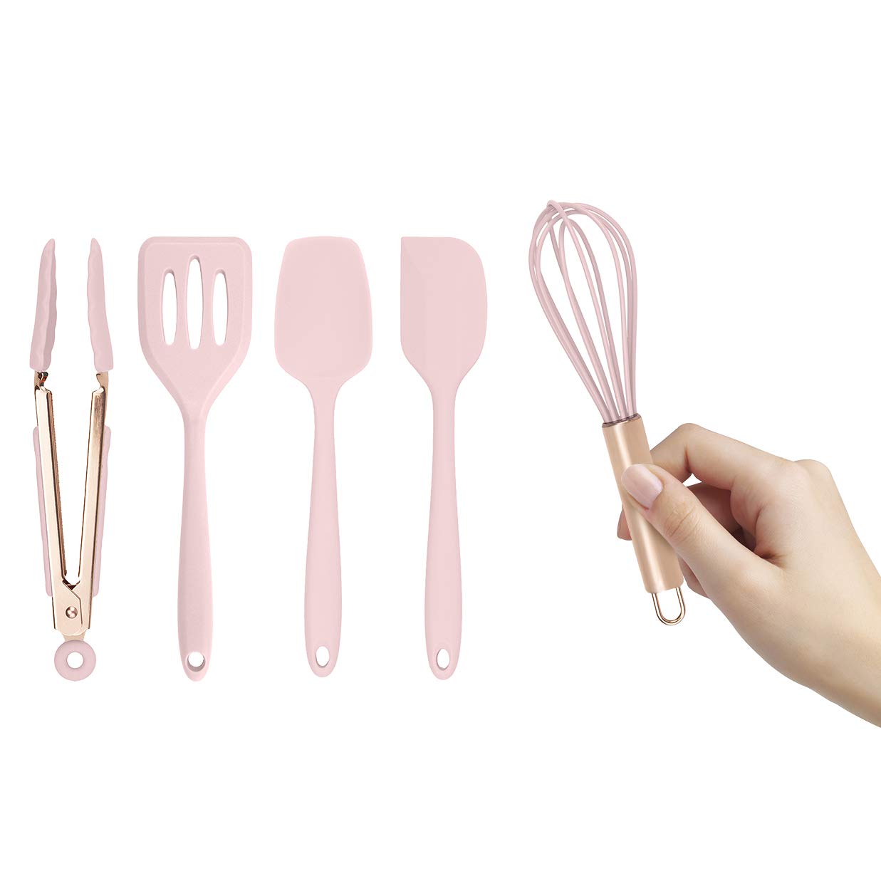 Set De Utensilios De Cocina Cook With Color Mini Silicone Rosa/rosa - Venta Internacional.