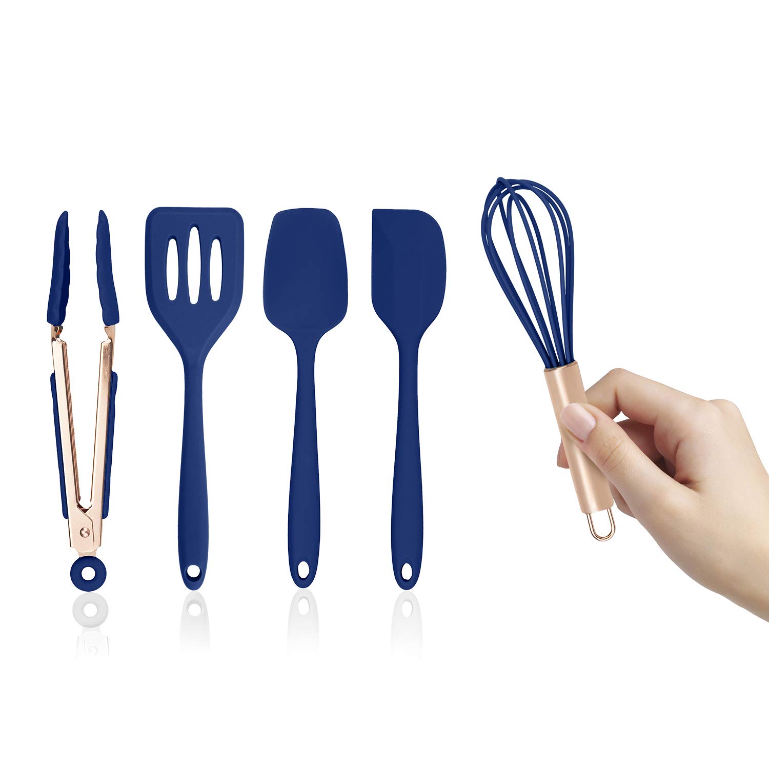 Minijuego De Utensilios De Cocina Cook With Color Azul Marino Y Oro Rosa X5 - Venta Internacional.