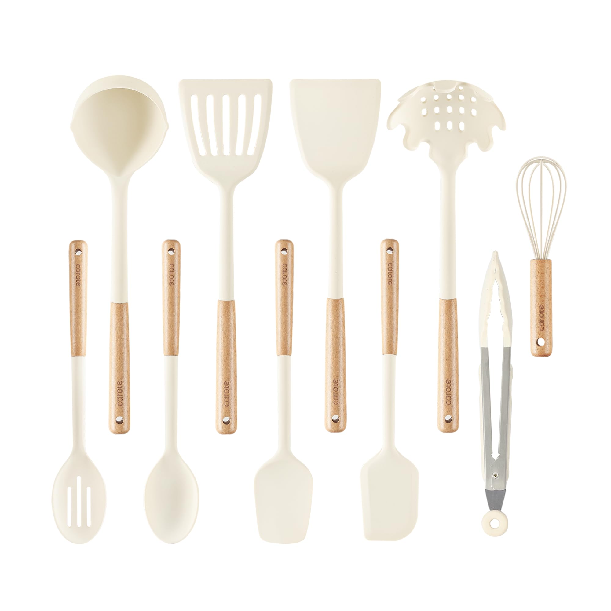 Foto 2 pulgar | Juego de Utensilios de Cocina Carote de Silicona con Mango de Madera 10 Piezas - Venta Internacional
