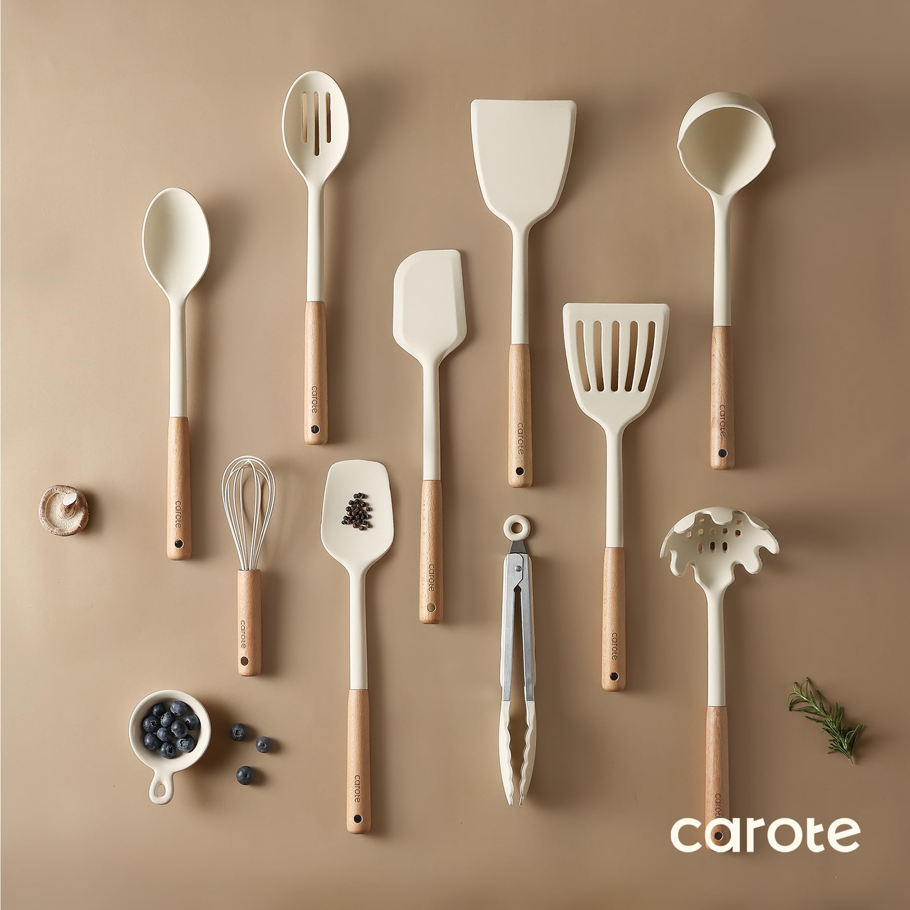 Foto 4 pulgar | Juego de Utensilios de Cocina Carote de Silicona con Mango de Madera 10 Piezas - Venta Internacional