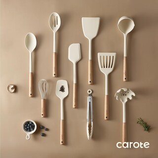 Foto 3 | Juego de Utensilios de Cocina Carote de Silicona con Mango de Madera 10 Piezas - Venta Internacional