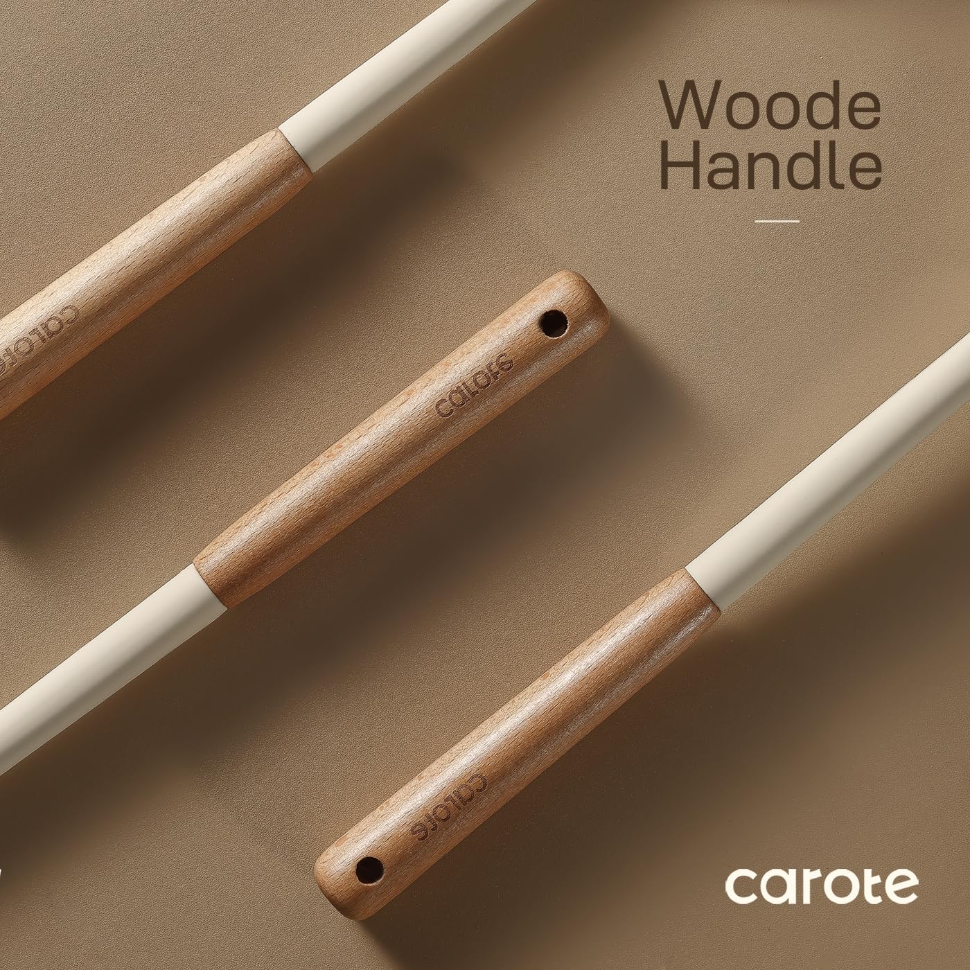 Foto 5 | Juego de Utensilios de Cocina Carote de Silicona con Mango de Madera 10 Piezas - Venta Internacional