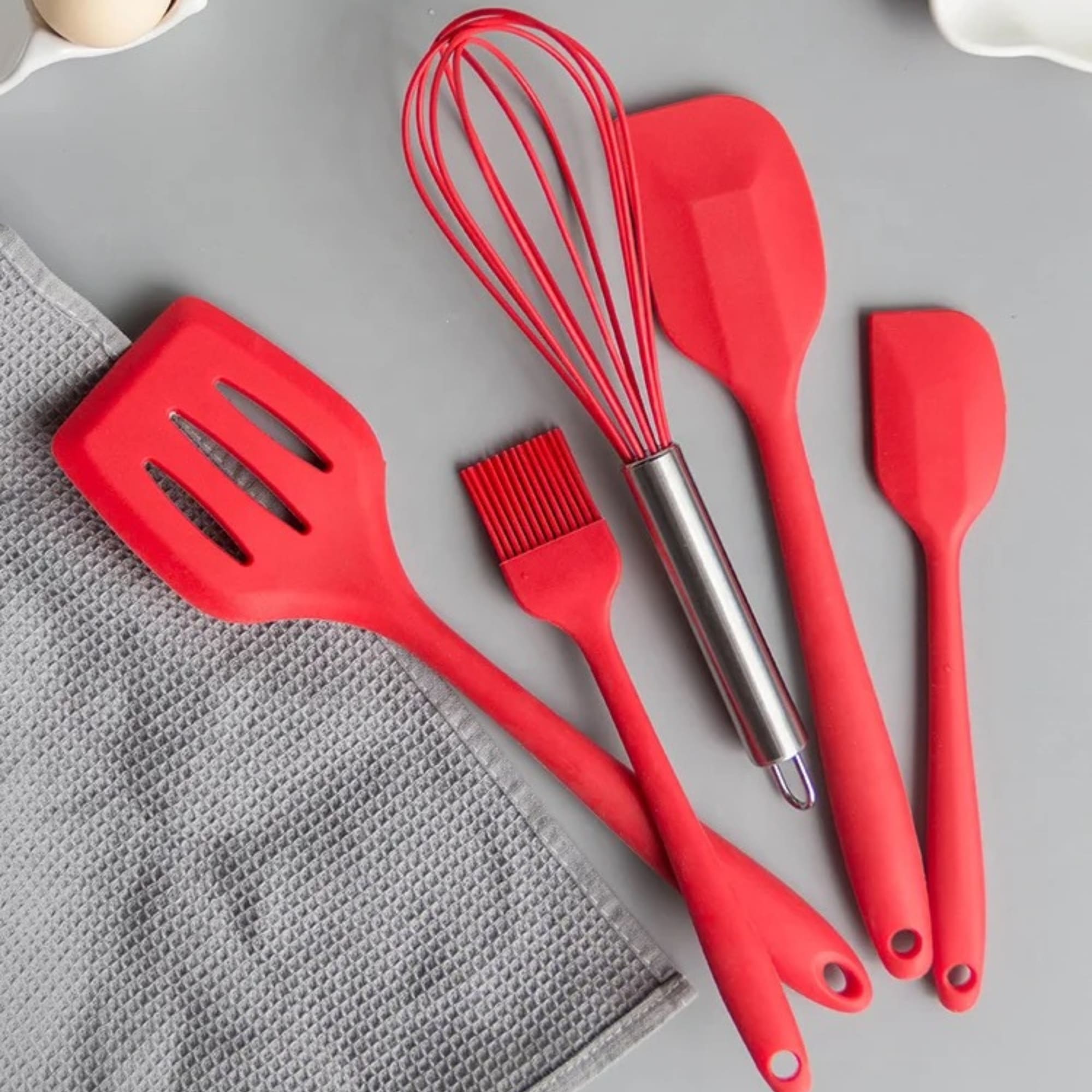 Foto 7 | Espatulas De Cocina Kit Ecomlab Utensilios De Silicona (rojo)