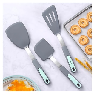 Foto 2 | 3 Espátulas de Cocina Resistentes al Calor para Utensilios Gris Claro