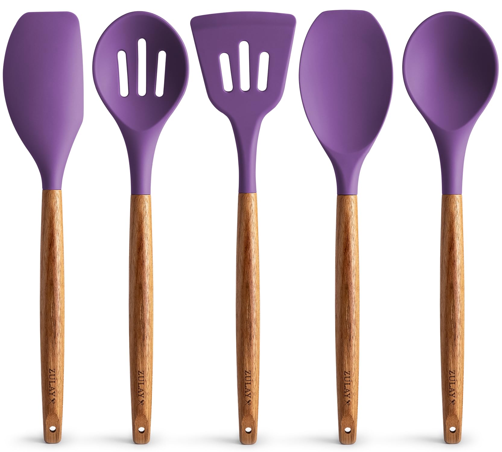 Set de Utensilios de Cocina Zulay de Silicona Antiadherente con Madera de Acacia - Venta Internacional