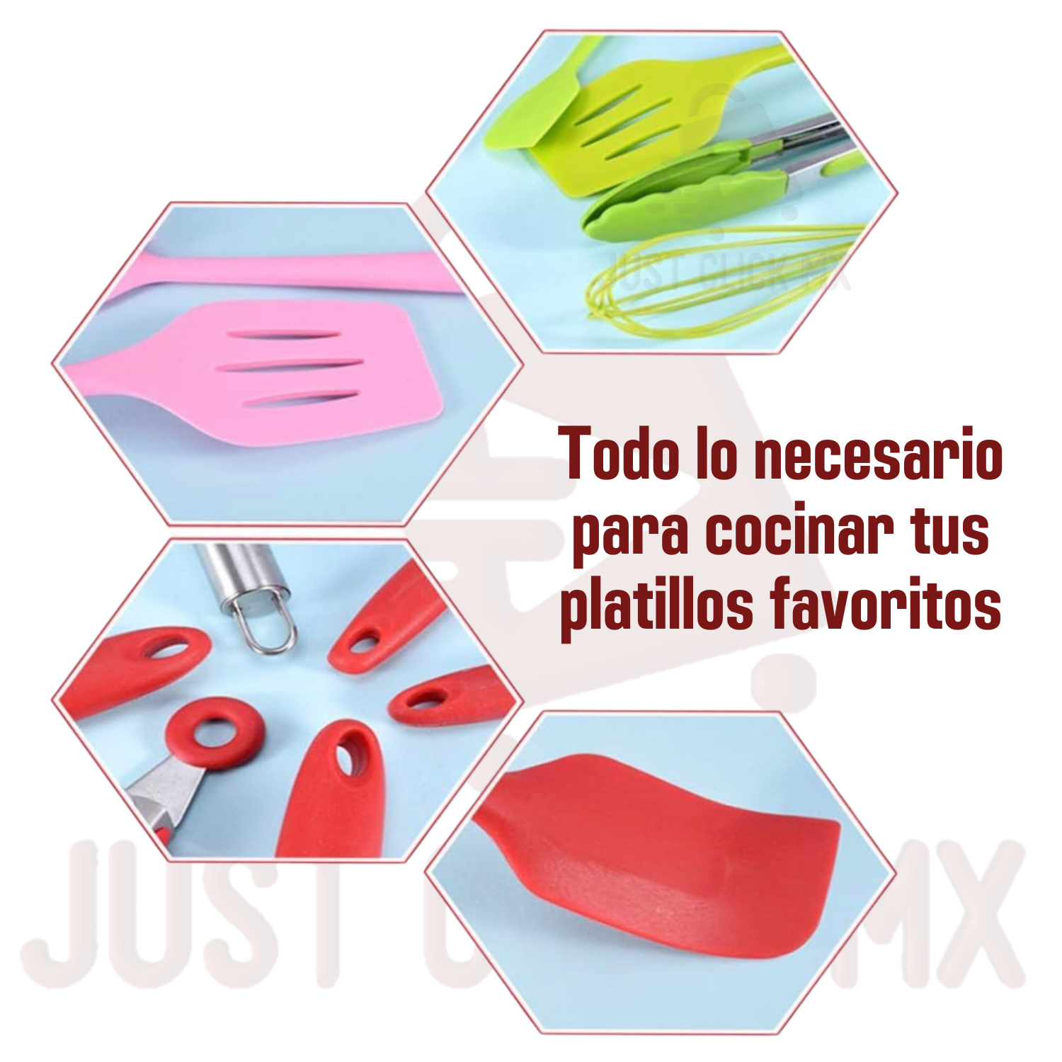 Foto 5 pulgar | Set Utensilios De Cocina 5 En 1 Antiadherente Silicona Negro