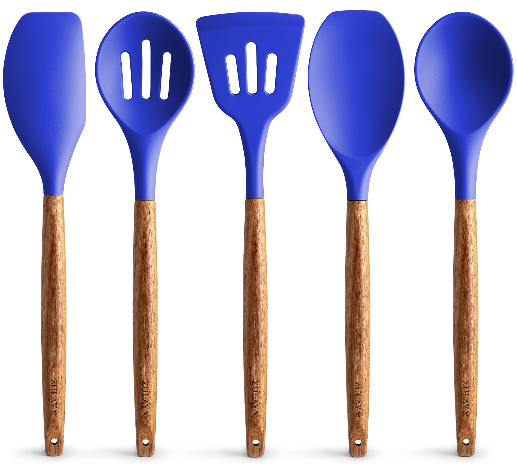 Foto 2 pulgar | Set de Utensilios Zulay Kitchen de Silicona Antiadherente con Madera de Acacia - Venta Internacional