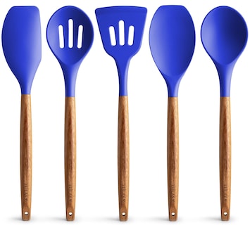 Foto 1 | Set de Utensilios Zulay Kitchen de Silicona Antiadherente con Madera de Acacia - Venta Internacional