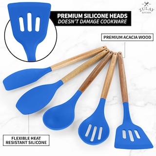 Foto 2 | Set de Utensilios Zulay Kitchen de Silicona Antiadherente con Madera de Acacia - Venta Internacional
