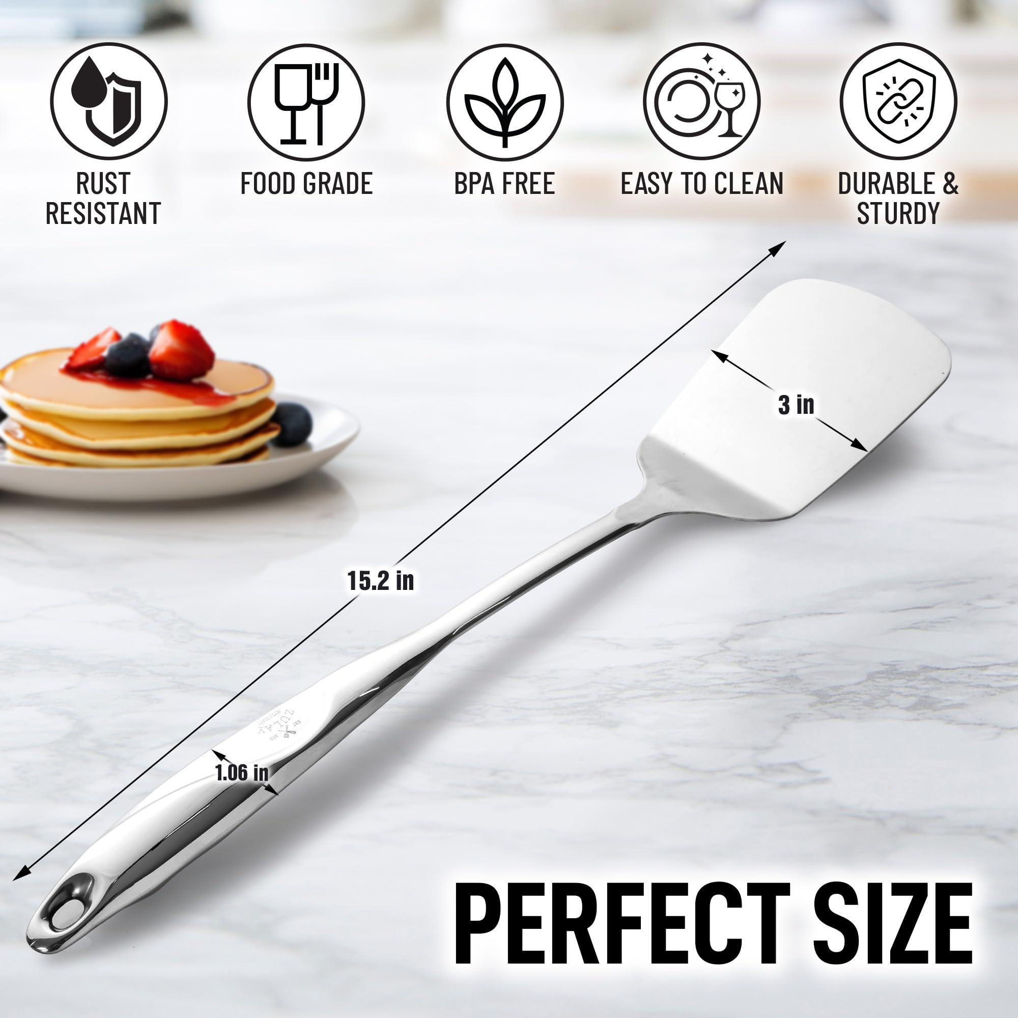 Foto 5 | Espátula de Cocina Zulay Kitchen Premium de Acero Inoxidable 37 cm - Venta Internacional