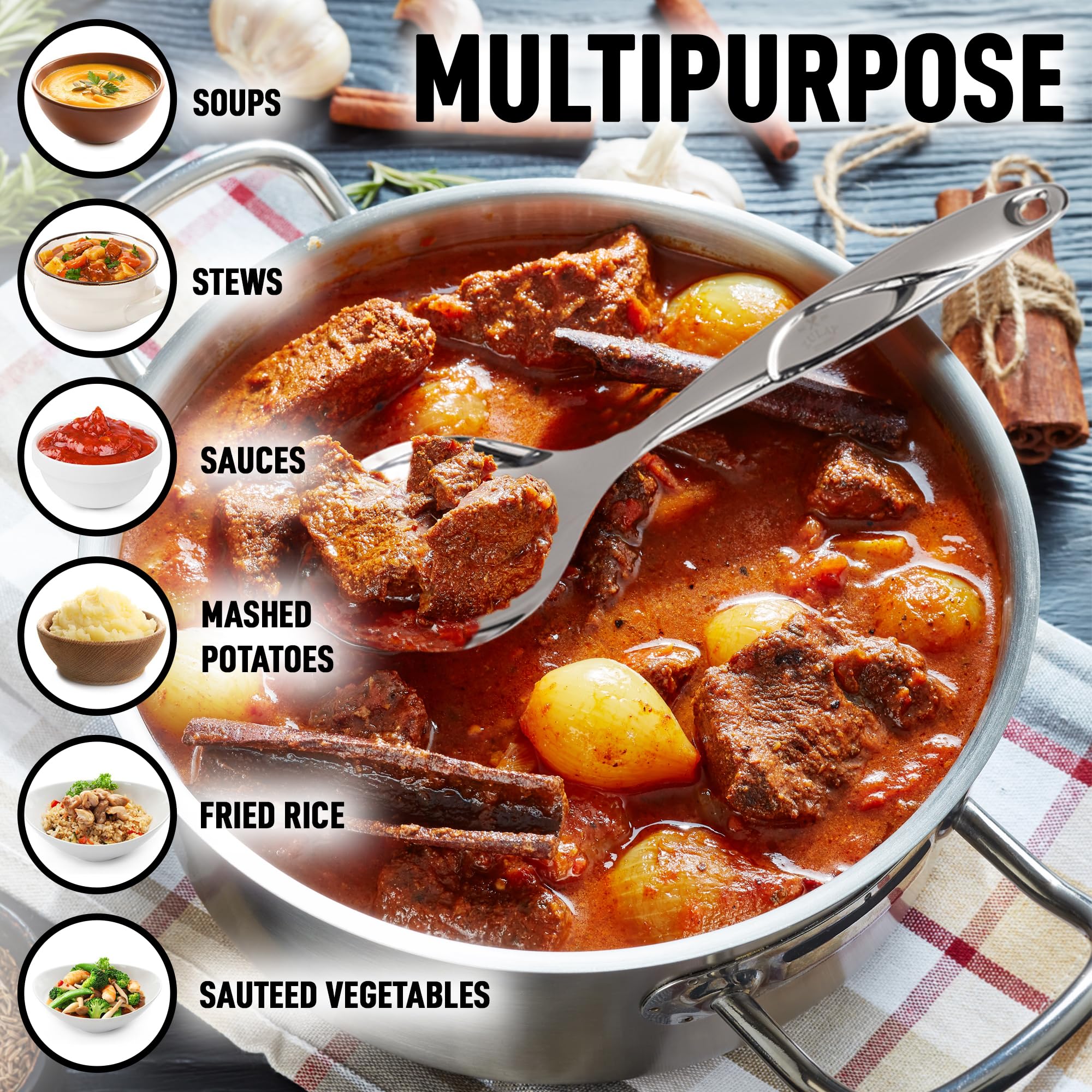 Foto 7 pulgar | Cuchara para Servir Zulay Kitchen de Acero Inoxidable 29,21 Cm - Venta Internacional