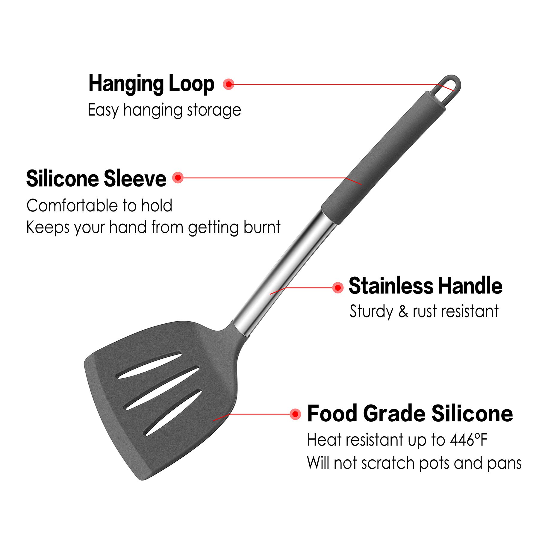 Foto 4 pulgar | Juego De Utensilios De Cocina Lianyu De 15 Piezas Con Soporte De Silicona Gris - Venta Internacional.