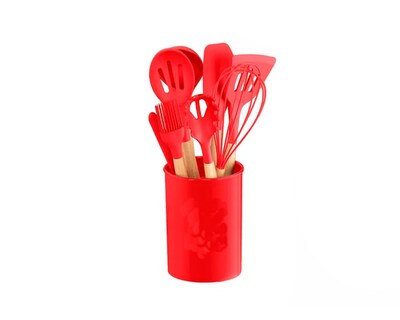 Foto 3 | Utensilios Silicona 12 Set Cocina Espatulas Rojo