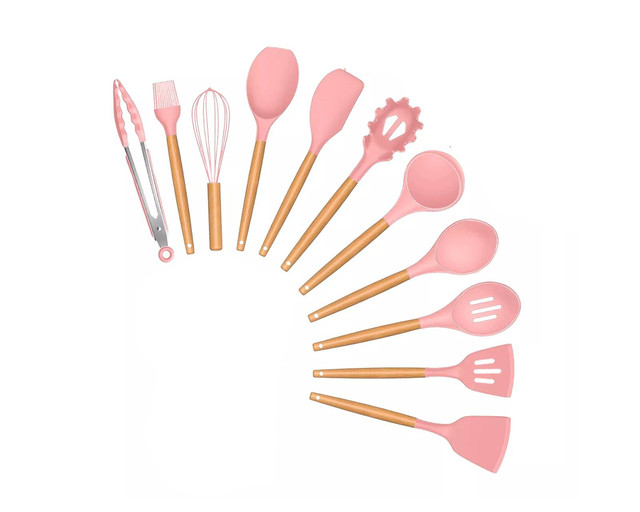 Foto 1 | Utensilios Silicona 12 Set Cocina Espatulas Rosa