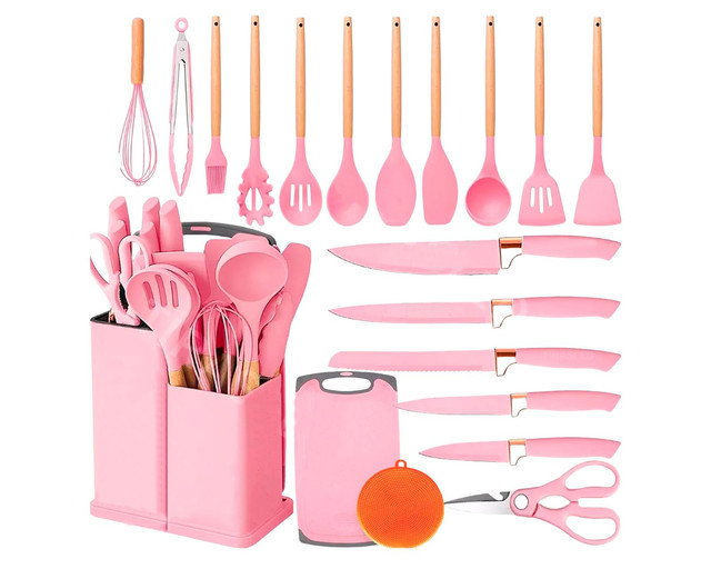 Foto 1 | Set 19 Utensilios de Cocina Rosa