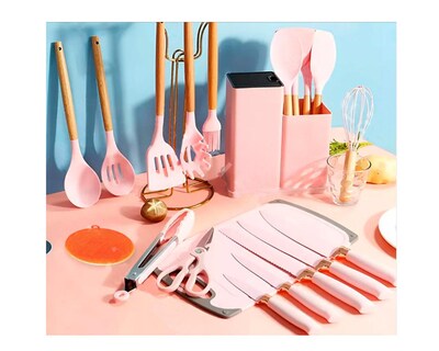 Foto 3 | Set 19 Utensilios de Cocina Rosa